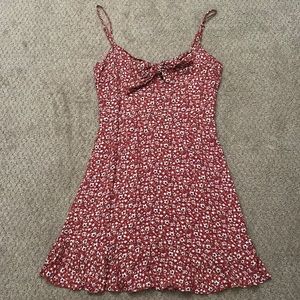 Mini red floral adjustable dress, size small